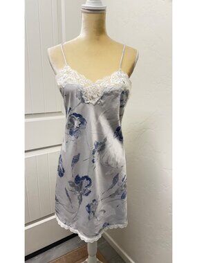 Lauren Ralph Lauren Floral Satin Lace Trim Slip Dress – Size S